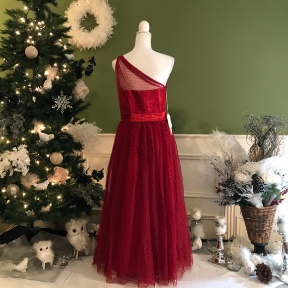 Red holiday Cocktail party dress - Picture 4 of 8